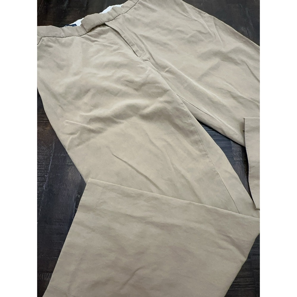 Vintage Polo Ralph Lauren Silk Cotton Adjustable Side Tab Pants 38x31 beige